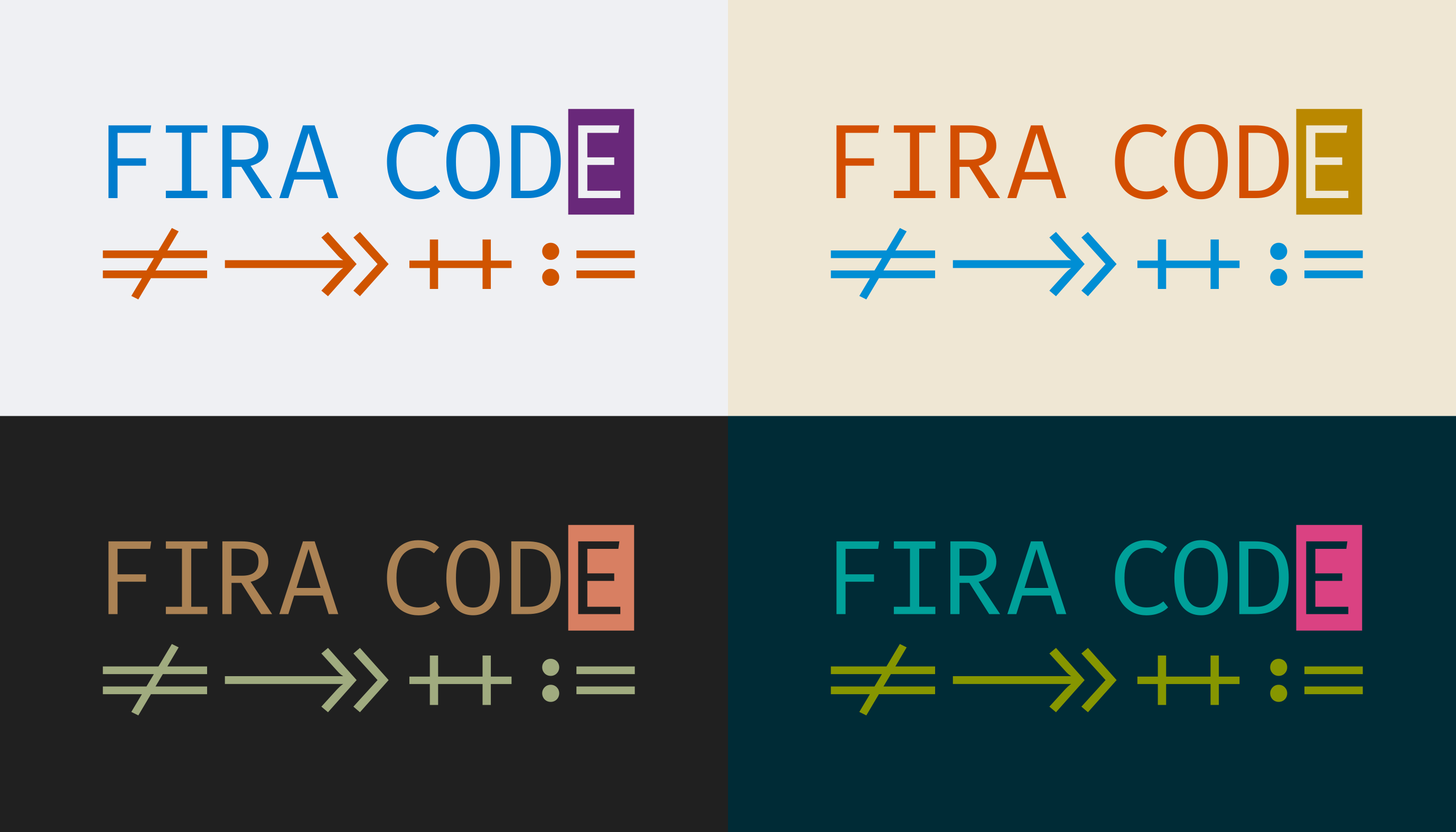 Fira Font with different themes