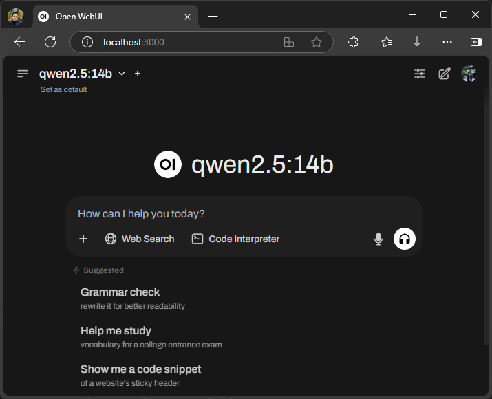 Open-webui application windows